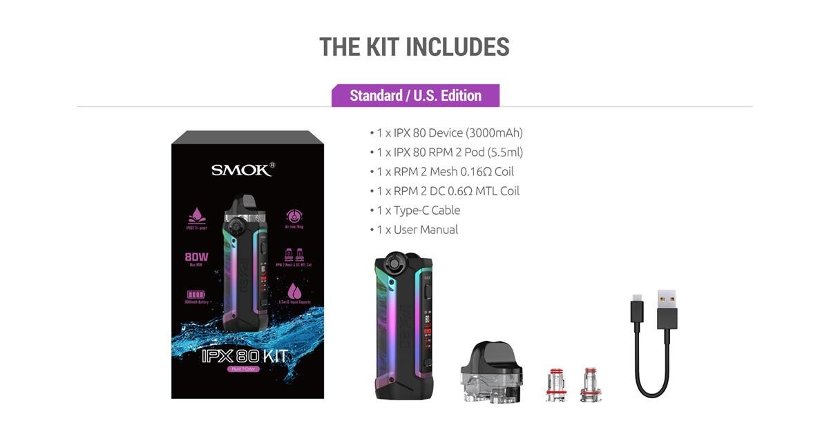 SMOK IPX 80 Standard Edition Includes SMOK IPX 80 Standard Edition Includes