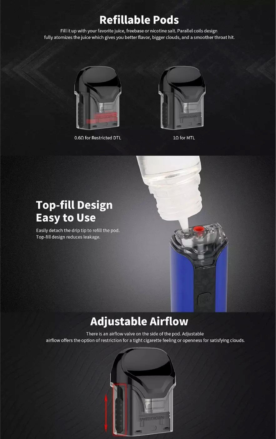 Uwell Crown Replacement Pods Cartridge-detail Uwell Crown Replacement Pods Cartridge-detail