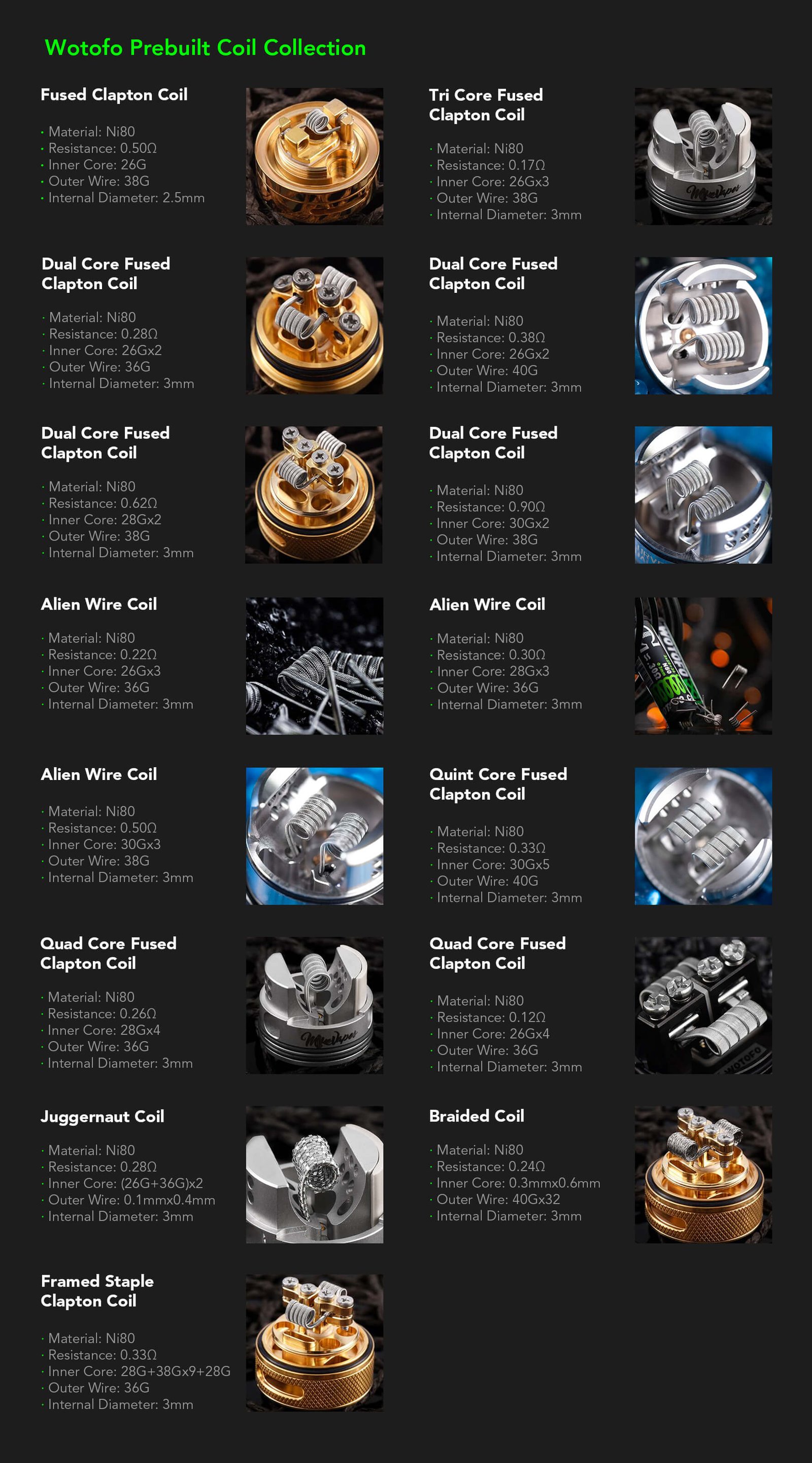 Wotofo Prebuilt Coils