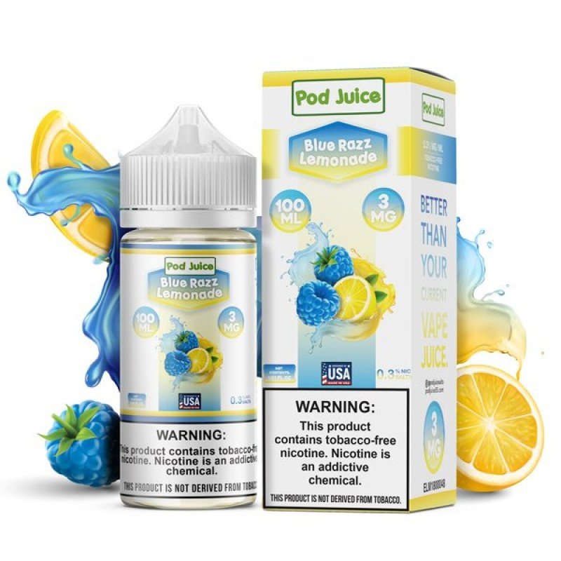 Pod Juice Blue Razz Lemonade E-juice 100ml Pod Juice Blue Razz Lemonade E-juice 100ml