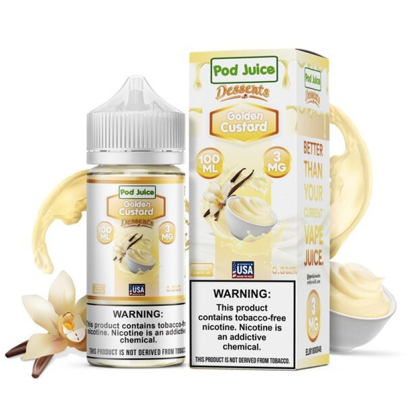 Pod Juice Golden Custard E-juice 100ml Pod Juice Golden Custard E-juice 100ml