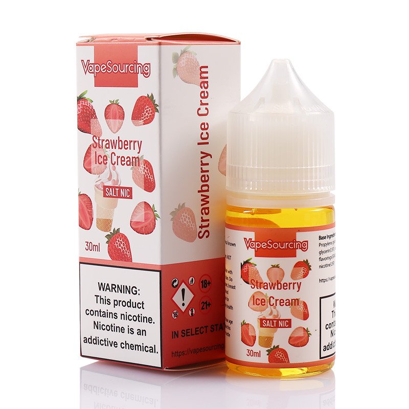 Vapesourcing Salt Series Strawberry Ice Cream E-juice 30ml VapeOrdr Salt Series Strawberry Ice Cream E-juice 30ml