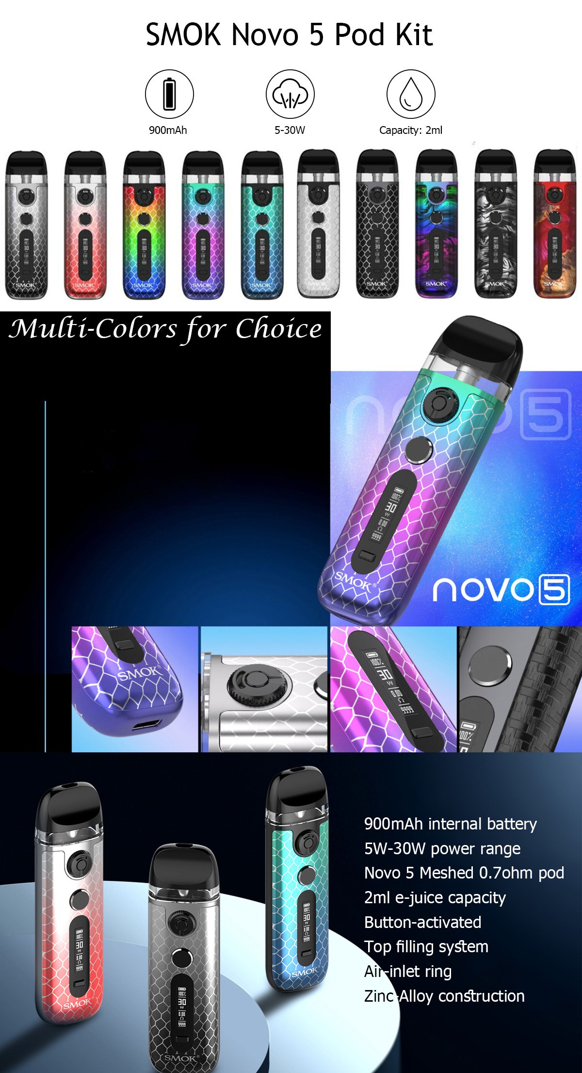 smok Novo 5 kit details