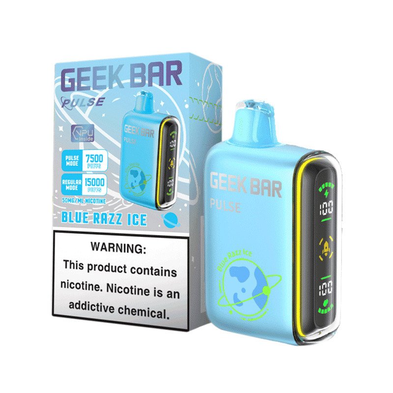 (10-PACK) Geek Bar Pulse 15000 Disposable Vape Blue Razz Ice Geek Bar Pulse 15000 Disposable Vape Kit