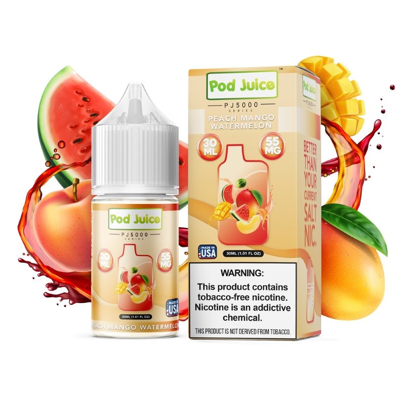 Pod Juice PJ5000 Series Peach Mango Watermelon E-juice 30ml Pod Juice PJ5000 Series Peach Mango Watermelon E-juice 30ml