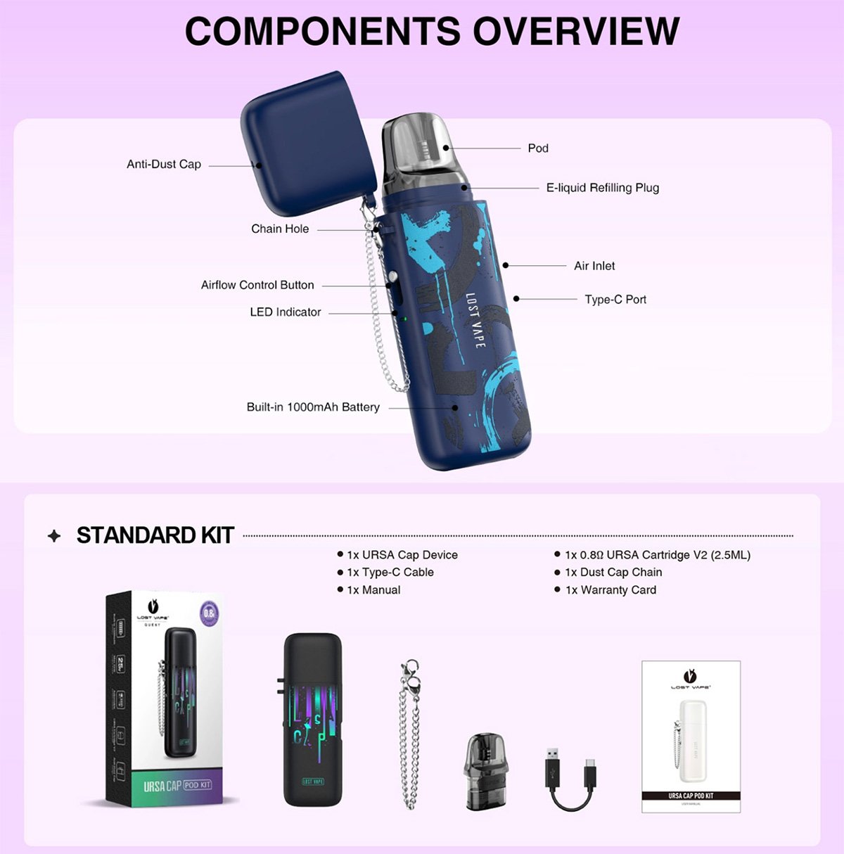 Lost Vape Ursa Cap for sale