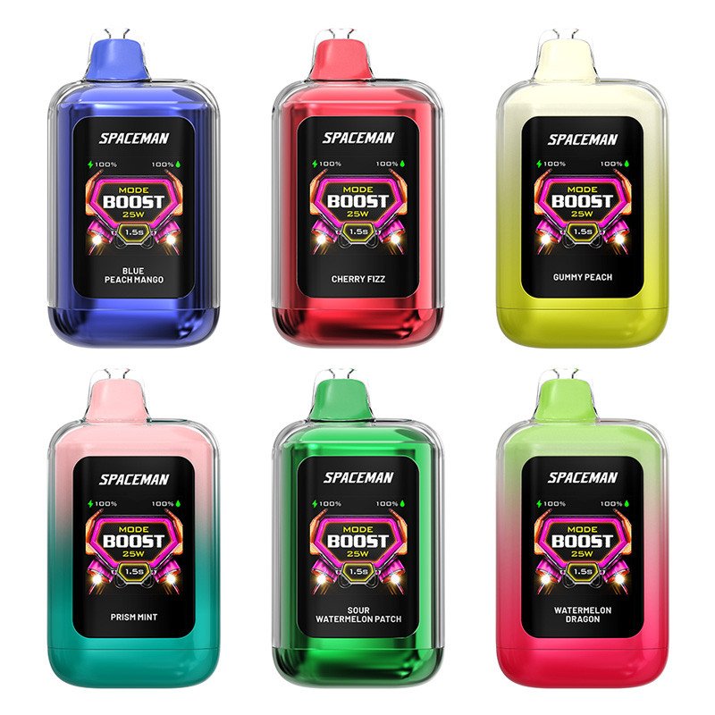 Spaceman Nebula 25K Plus disposable vapes in six flavors