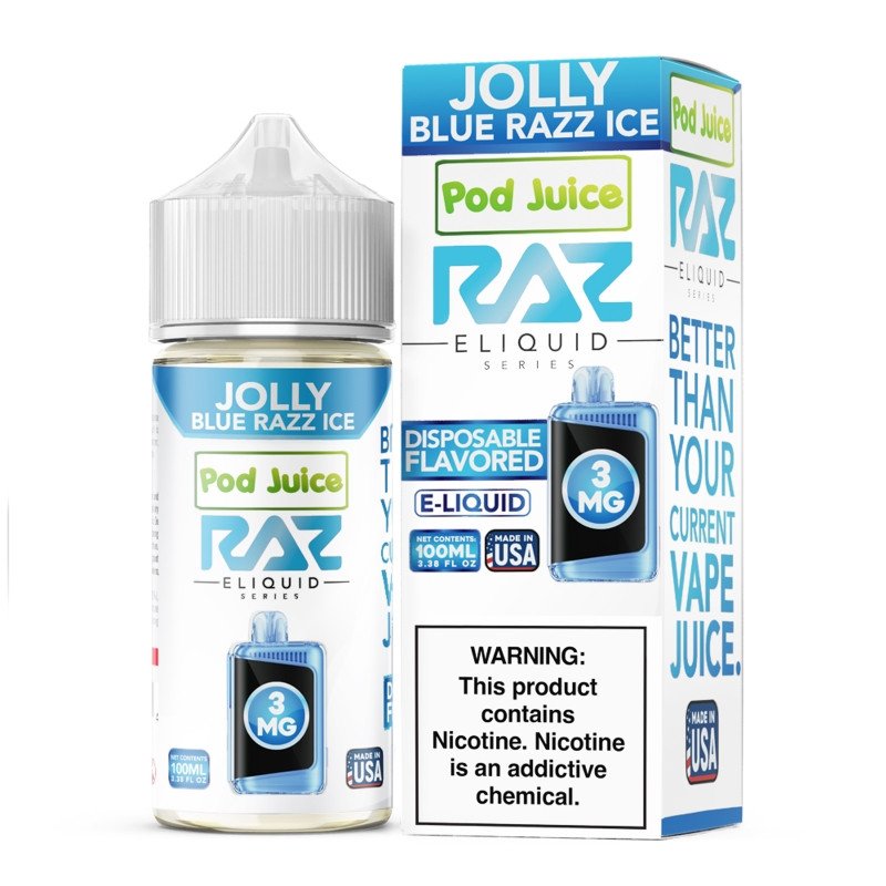 Jolly Blue Razz Ice Pod Juice RAZ Disposable Collab E-juice 100ml (Freebase) Jolly Blue Razz Ice Pod Juice RAZ Disposable Collab E-juice 100ml (Freebase)