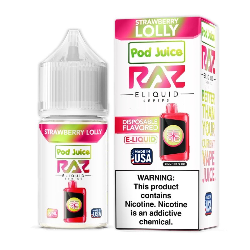 Strawberry Lolly Pod Juice RAZ Disposable Collab Nic Salt E-juice 30ml Strawberry Lolly Pod Juice RAZ Disposable Collab Nic Salt E-juice 30ml