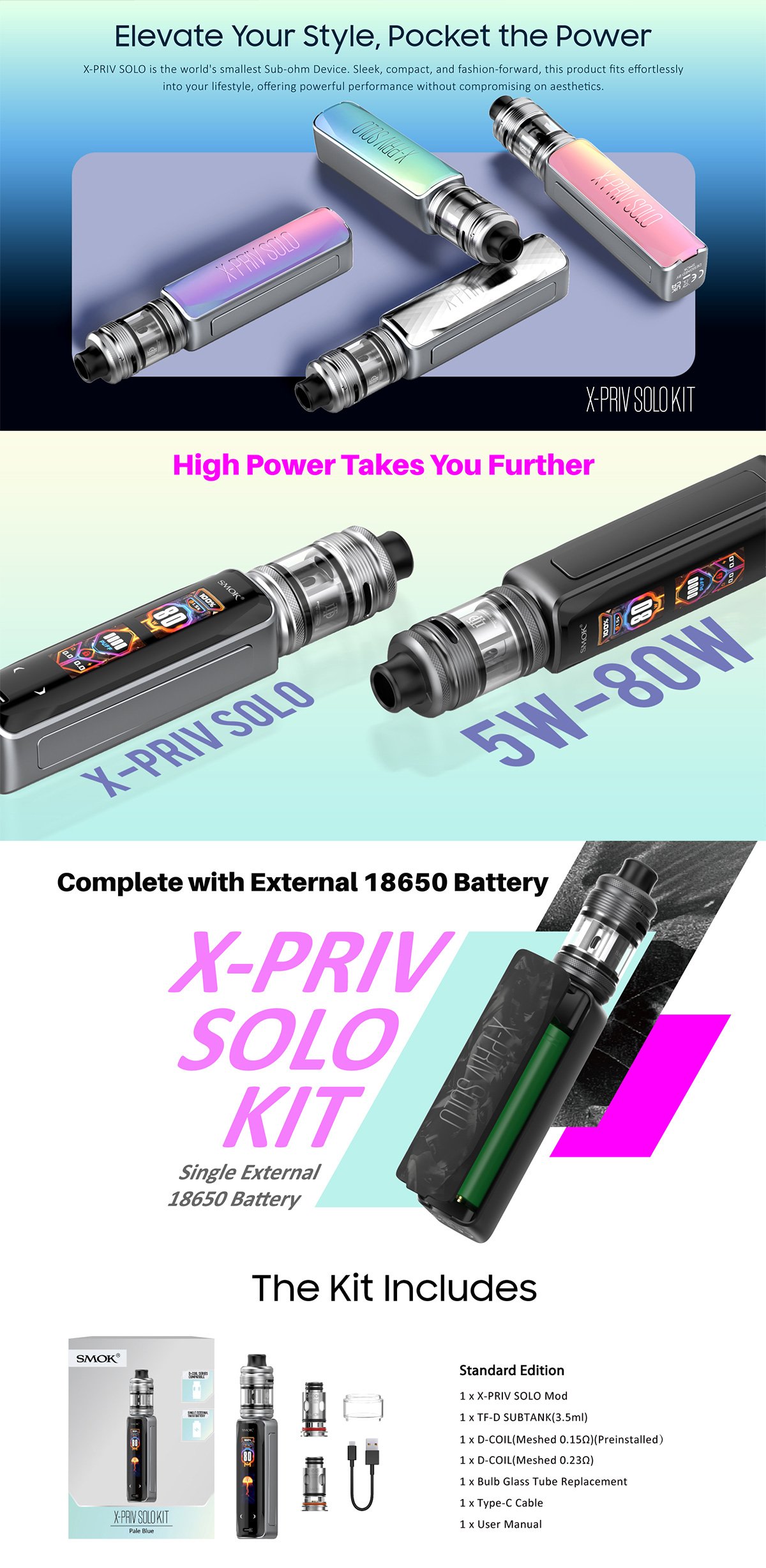 cheap SMOK X-PRIV Solo Pod Mod Kit