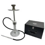 Black AL Malaki 24 Inch Stainless Steel Single Hose Hookah