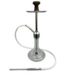White AL Malaki 24 Inch Stainless Steel Single Hose Hookah