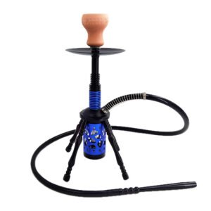 Blue Aluminum 17 Inch Single Hose Hookah