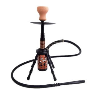 Brown Aluminum 17 Inch Single Hose Hookah