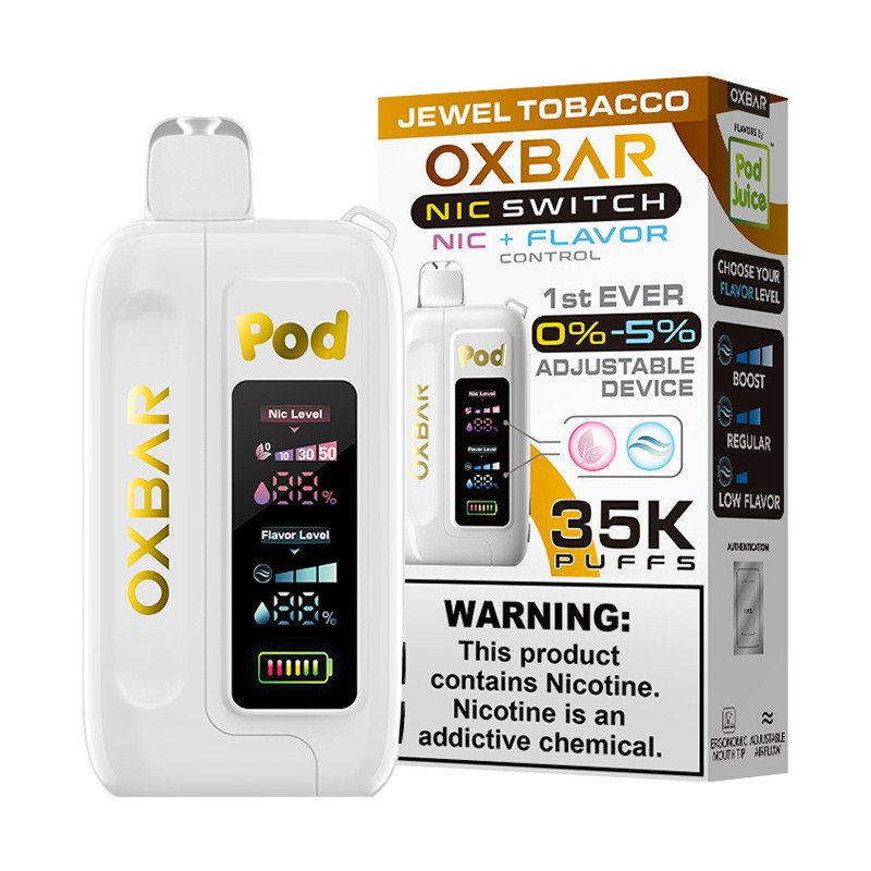 Jewel Tobacco OXBAR X Pod Juice Nic Switch 35K Disposable Vape Jewel Tobacco OXBAR X Pod Juice Nic Switch 35K Disposable Vape