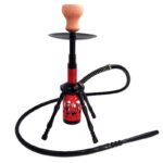 Red Aluminum 17 Inch Single Hose Hookah