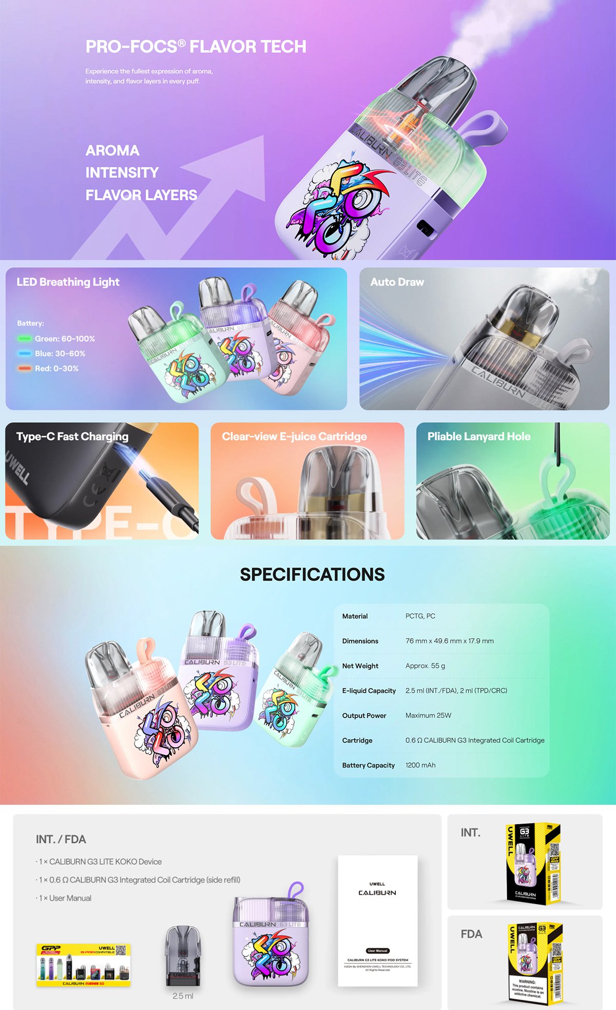 top uwell caliburn g3 lite koko
