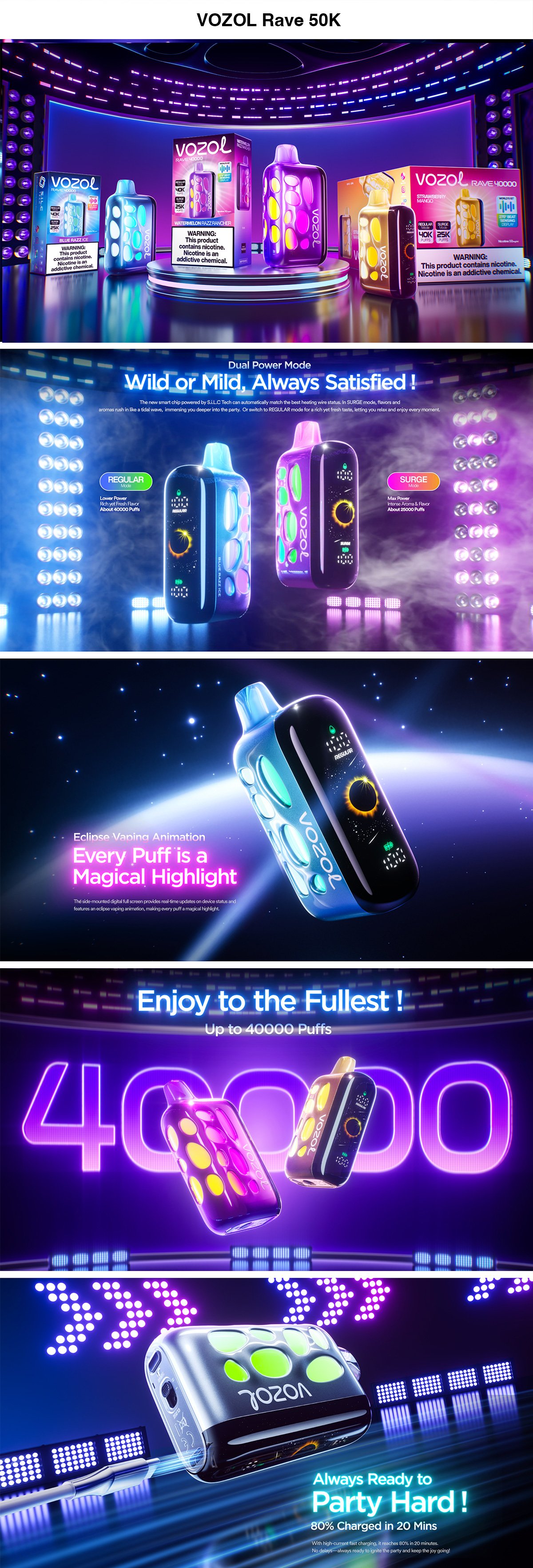 cheap vozol rave 50k