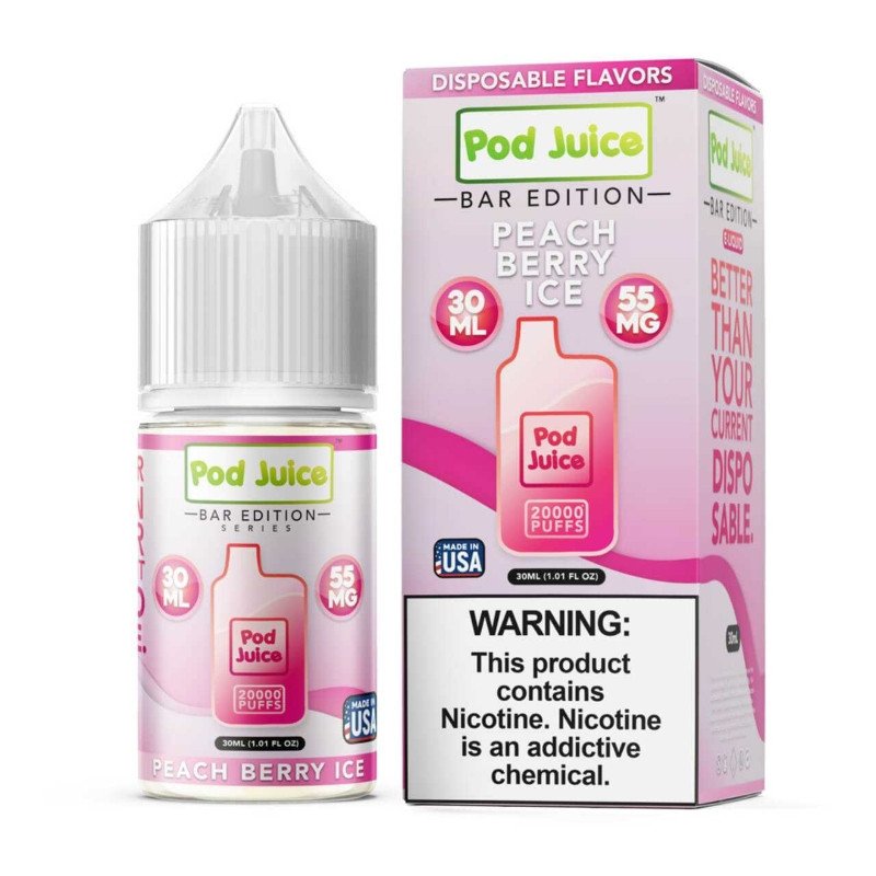 Pod Juice PJ5000 Series Bar Edition Peach Berry Ice E-juice 30ml Pod Juice PJ5000 Series Bar Edition Peach Berry Ice E-juice 30ml