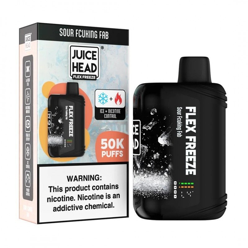 Sour Fcuking Fab Juice Head Flex Freeze 50K Disposable Vape Sour Fcuking Fab Juice Head Flex Freeze 50K Disposable Vape
