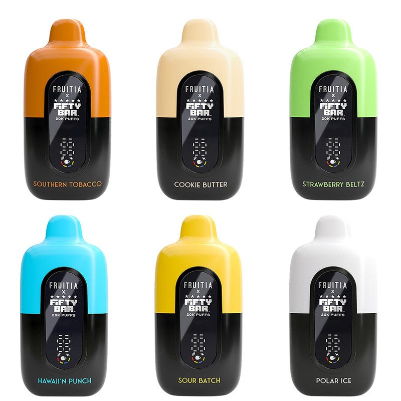 Fruitia X Fifty Bar 20K Disposable Vape 18ml 5% (20000 Puffs) Fruitia X Fifty Bar 20K Disposable Vape 18ml 5% (20000 Puffs)