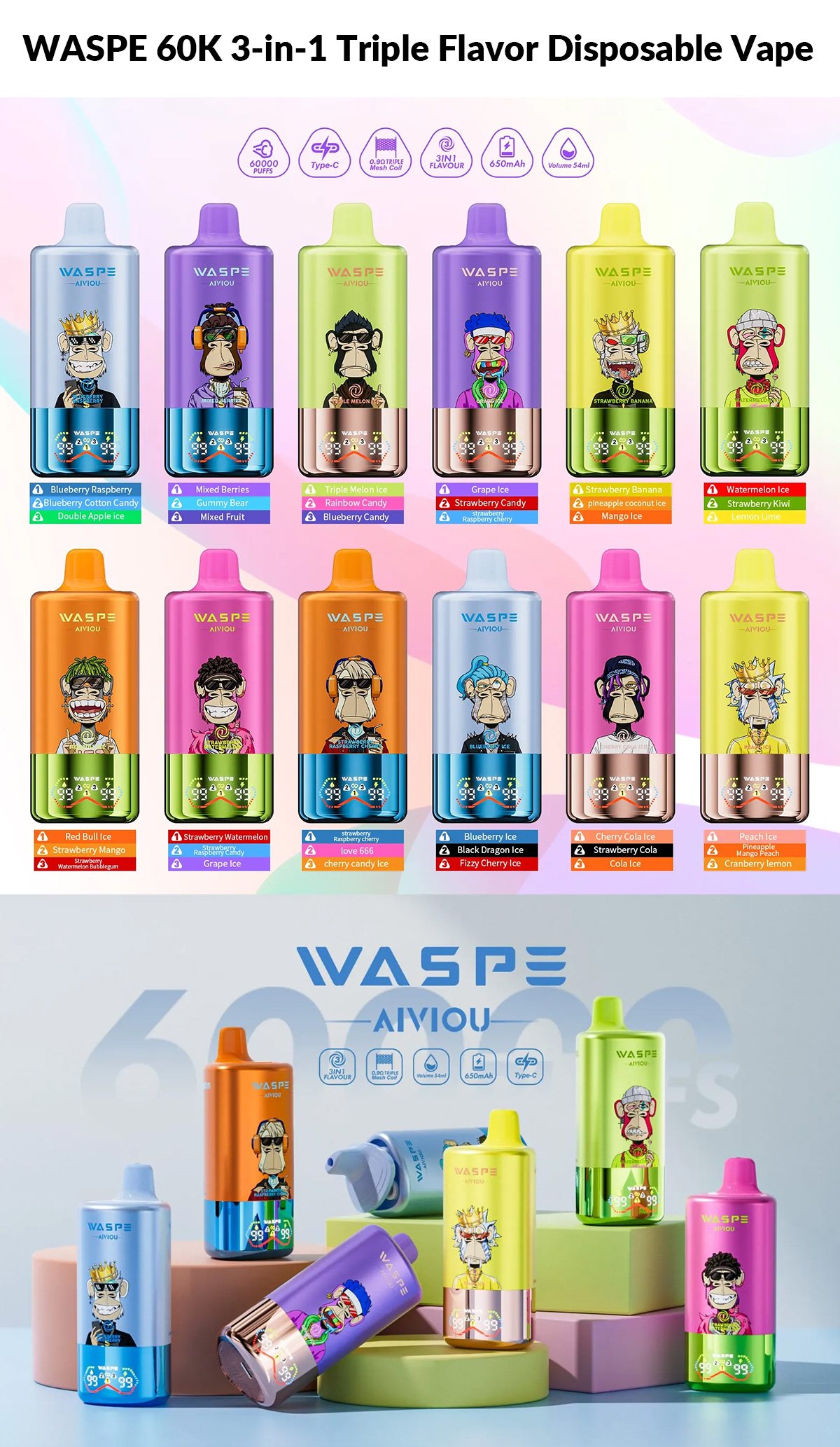 cheap waspe 60k 3-in-1 triple flavor cheap waspe 60k 3-in-1 triple flavor