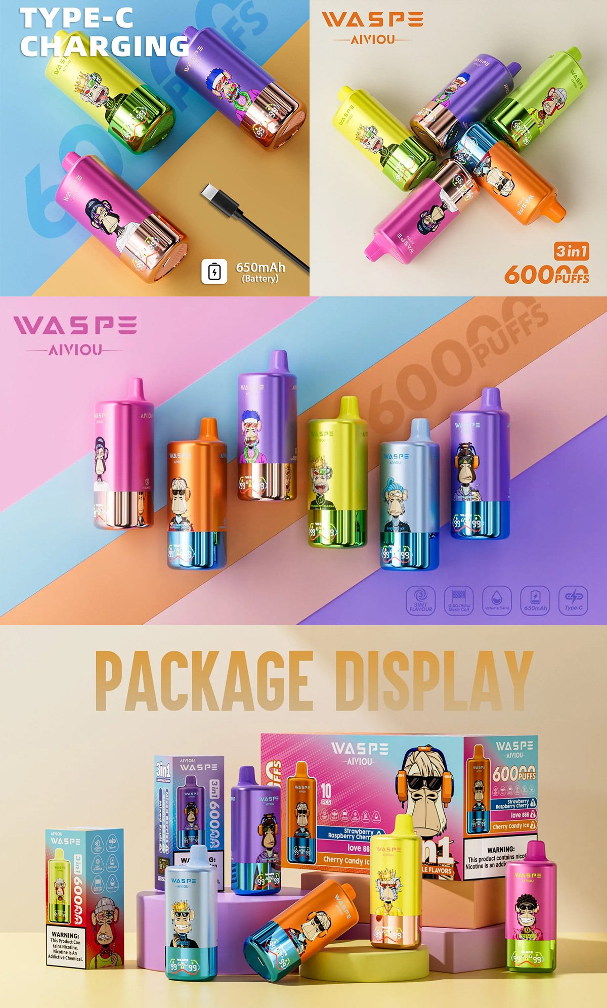 waspe 60k 3-in-1 triple flavor hot sale waspe 60k 3-in-1 triple flavor hot sale