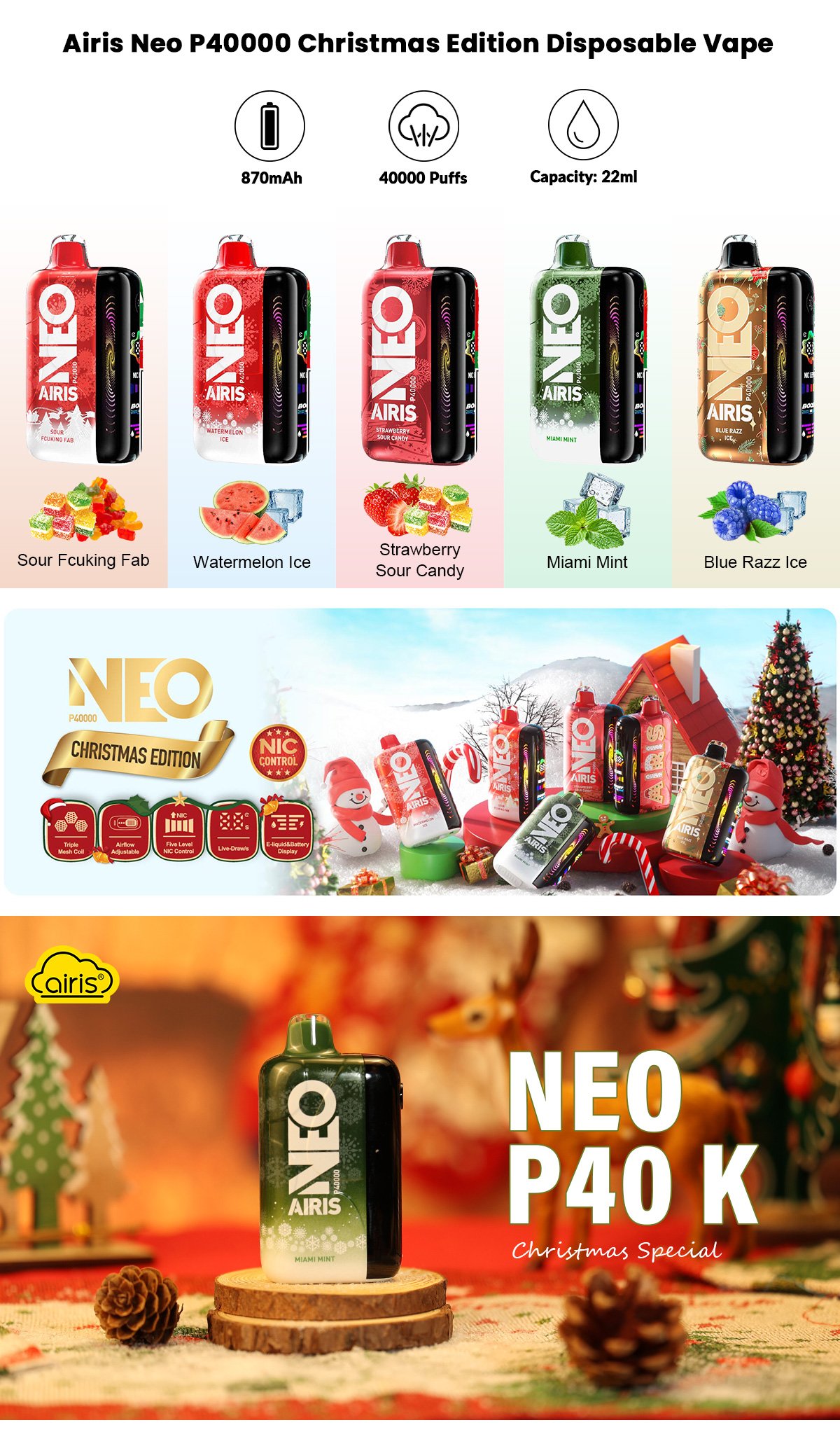 airis neo p40000 christmas edition cheap sale