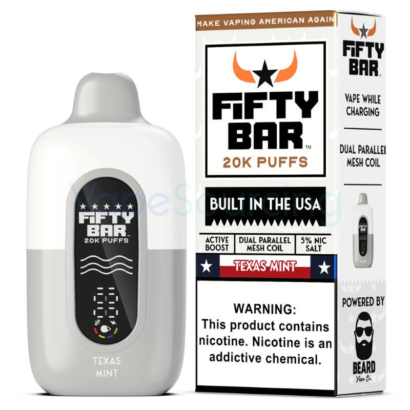 Fifty Bar 20K White Series Disposable Vape 18ml 5% (20000 Puffs) Fifty Bar 20K White Series Disposable Vape 18ml 5% (20000 Puffs)