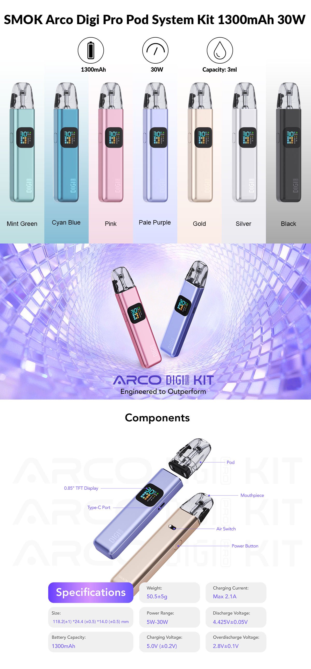 smok arco digi pro pod system kit