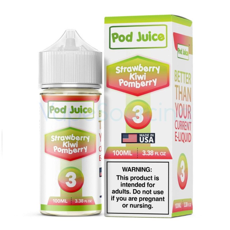 Pod Juice Strawberry Kiwi Pomberry Nixodine E-juice 30ml Pod Juice Strawberry Kiwi Pomberry Nixodine E-juice 30ml