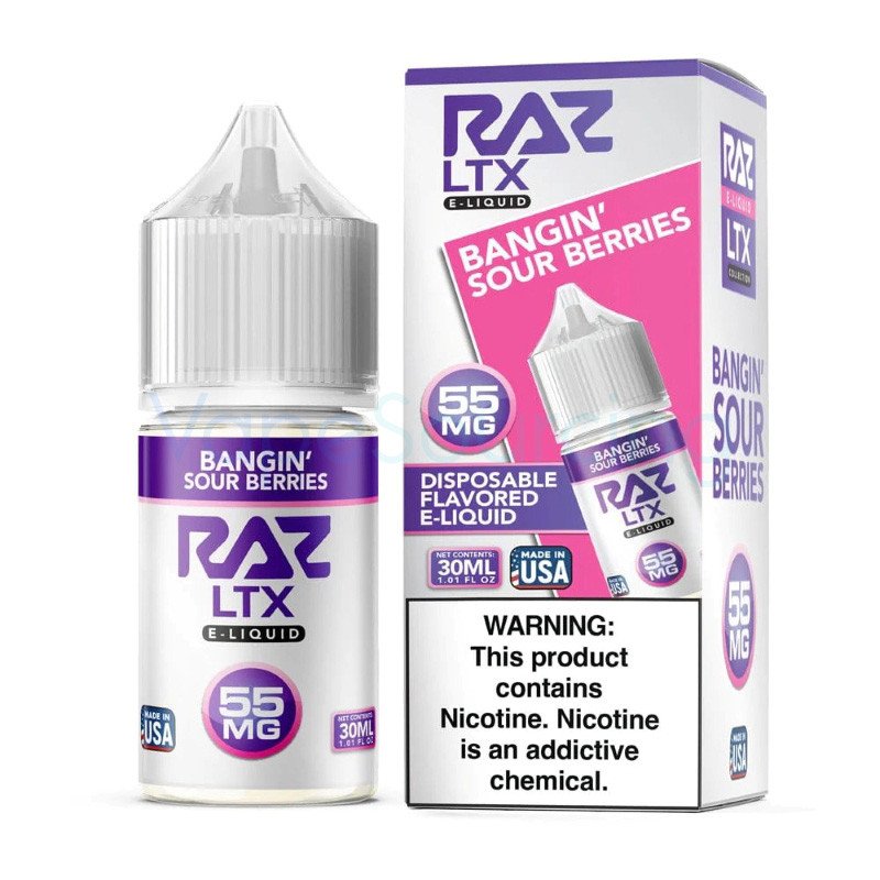 Pod Juice X RAZ LTX Bangin Sour Berries Nic Salt E-juice 30ml Pod Juice X RAZ LTX Bangin Sour Berries Nic Salt E-juice 30ml
