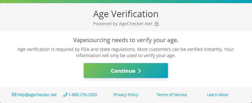 AgeChecker age verification prompt at checkout